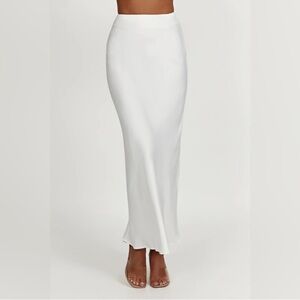 Meshki Missy Maxi Satin Skirt - White
